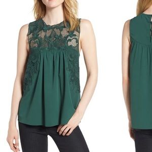Chelsea 28 Lace Yolk Top Emerald Green
